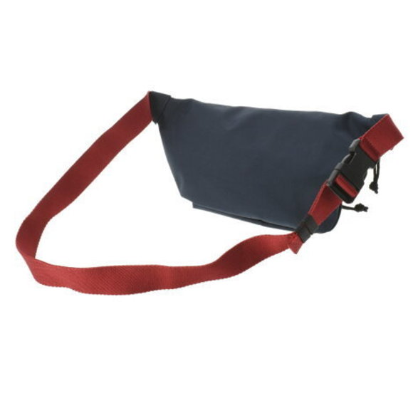 BALENCIAGA Logo Waist Bag Navy Blue Red Nylon Body - Picture 2 of 12